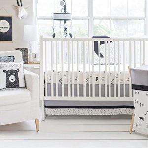 bear black and white bedding set
